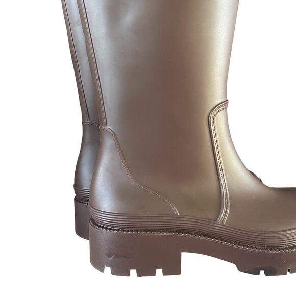 Jeffrey Campbell Rainpour Waterproof Rain Boots Brown Women’s Size 9 - Picture 11 of 12